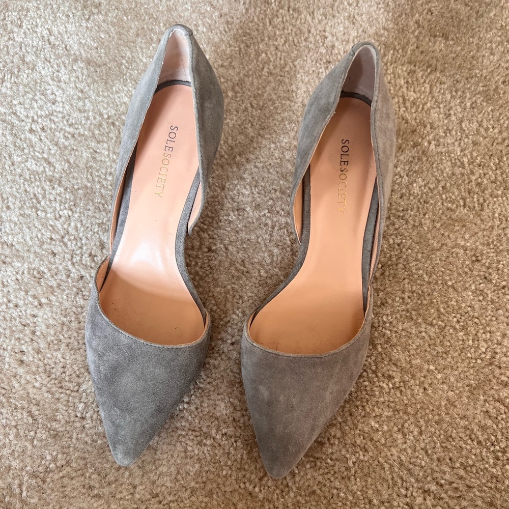 Grey Sole Society heels, worn once, size 7